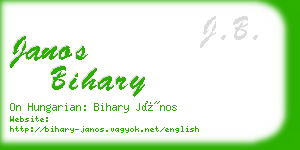 janos bihary business card